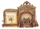 United Electric "Fireplace", brass colored metal case. — Antique Clocks Price Guide