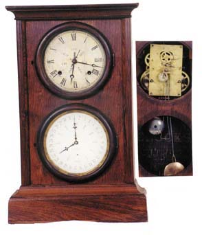 L.F. &amp; W.W. Carter, shelf calendar clock, ca 1862-1867. — Antique Clocks Price Guide