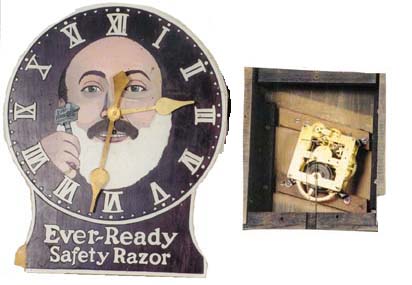 Ever-Ready Safety Razor" clock by the American Safety" RazorCorp. — Antique Clocks Price Guide