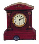 Seth Thomas "Berkley", ca 1909. Mahogany case with gold plated metal trimmings, stands 11 1/2 inches high, 10 inches wide. — Antique Clocks Price Guide