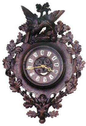 French carved cartel clock by "Larshnneur, St.Lo". The large carved case is 29 inches high and 20 inches wide. — Antique Clocks Price Guide