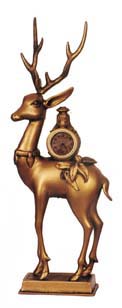 The Lux Clock Mfg. Co. Waterbury, Conn. Novelty clock in the shape of a 20 inch iron deer with a clock on its back. — Antique Clocks Price Guide