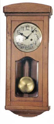 Gustav Becker box clock. 8 day movement is signed and strikes an iron coil gong on the half hour and hour. — Antique Clocks Price Guide