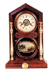 E. Ingraham mantle clock, "Doric-Extra Gilt Columns", ca 1880. — Antique Clocks Price Guide