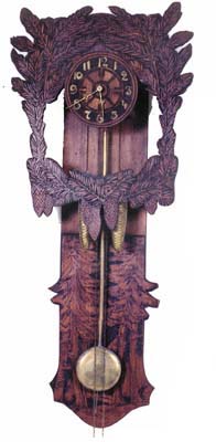 Early Black Forest clock made from two pieces of wood. — Antique Clocks Price Guide
