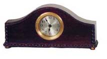 German desk clock in a solid black mahogany wood, — Antique Clocks Price Guide