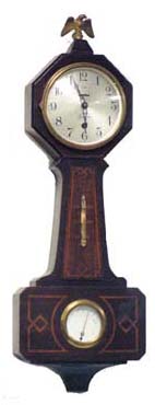 Sessions 8 day banjo, lever movement, front wind. — Antique Clocks Price Guide
