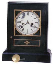 Jerome &amp; Co. New Haven, Conn. 30 hour shelf clock with rich gold decorations around both glasses. — Antique Clocks Price Guide