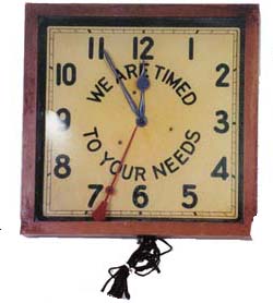 E. Ingraham electric hanging gallery clock with advertising. — Antique Clocks Price Guide