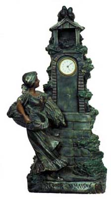 Art object, signed "Retour a la Maison". 30 hour clock marked, "Made in USA". — Antique Clocks Price Guide