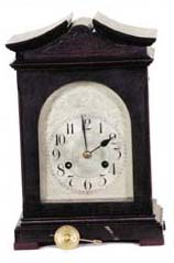 Junghans bracket clock, 8 day movement strikes bim bam on quarters and number of hours hourly on 2 iron rods, runs well. — Antique Clocks Price Guide
