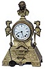 Seth Thomas & Sons metal clock, No. 8030. Case is 14 1/2 inches high and most probably was repainted at some time in a dull bronze color.