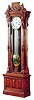 Walnut standing regulator with the typical Swiss pinwheel movement, 8 day, time only, weight driven.