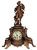 Ansonia Clock Co. "Olympia" clock and base with an unidentified Ansonia statue of unusual style.