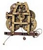 C & LC Ives, or Joseph Ives, movement for 8 day, 3 decker type clock.