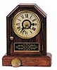Wm. L. Gilbert Clock Co. miniature mantle clock, "Rose Gilt Cottage", a 1885.