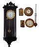 Miniature wall timepiece, probably Austrian, ca about 1850.
