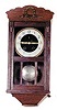 German box clock. 8 day movement striking a gong on half hours, runs good.