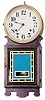 E. Ingraham hanging clock "Navane", ca 1918. natural grain rubbed mahogany case, 20 inches high.
