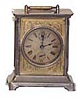 Seth Thomas carriage clock, "Joker", ca 1910. Case is gold gilt andetched in front and handle.