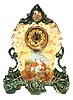 Large china clock, movement not signed, case marked "St.