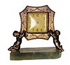 New Haven novelty clock, cupids holding the clock while kneeling on a block of green onyx,