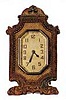Lux Art Clock, made from an unbreakable wood product, walnut finish, hand colored ornate flowers, etc.