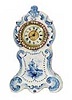 Ansonia Clock Co. blue delf case, 8 inches high.