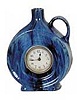 Lux Clock Co. blue ceramic "Jug" clock, 7 inches high.