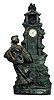 Art object, signed "Retour a la Maison". 30 hour clock marked, "Made in USA".