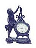 Benedict Mfg. Co. novelty clock. Thirty hour time only, porcelain dial with seconds ring, beveled glass.