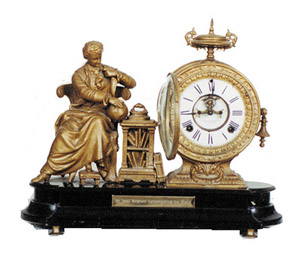 Ansonia Clock Co. figure clock, "Newton", ca 1894. — Antique Clocks Price Guide