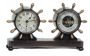 Chelsea Clock Co., Boston, "Fulton", clock barometer unit in the standard finish, statuary bronze case, — Antique Clocks Price Guide