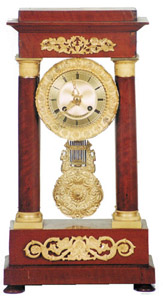 French 4 column Empire mantle clock, ca 1840. — Antique Clocks Price Guide