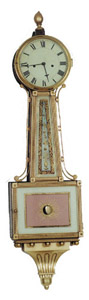 Rare TIME &amp; STRIKE American weight banjo. — Antique Clocks Price Guide