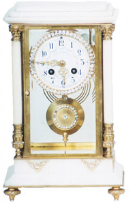 French white marble and bronze crystal regulator — Antique Clocks Price Guide