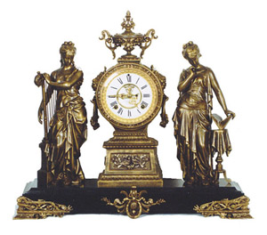 Ansonia Clock Co. figural clock, "Music &amp; Poetry", ca 1894. — Antique Clocks Price Guide