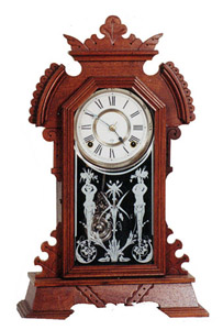 Ansonia Clock Co. walnut mantle clock, "Ohio", ca 1891. — Antique Clocks Price Guide