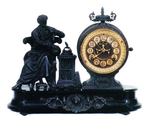 Ansonia Clock Co. figural clock, "Newton", ca 1894. — Antique Clocks Price Guide