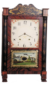 Seth Thomas stenciled half column and splat, ca. 1830 — Antique Clocks Price Guide