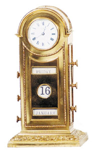 French desk calendar clock, ca 1886. — Antique Clocks Price Guide