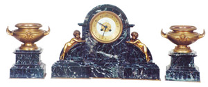 French marble ganiture clock set — Antique Clocks Price Guide