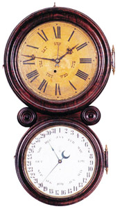 E. Ingraham &amp; Co. figure eight calendar clock, ca 1886. — Antique Clocks Price Guide