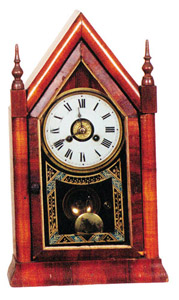 Jerome &amp; Co. steeple clock, "l Day Small Gothic", ca 1845-1855. — Antique Clocks Price Guide