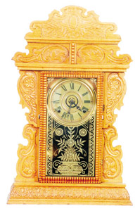 E.N. Welch oak kitchen shelf clock, probably one of the "Actor" series, ca 1880. — Antique Clocks Price Guide
