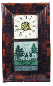"Smith's Thirty Hour Brass Clocks", per the label, ogee — Antique Clocks Price Guide