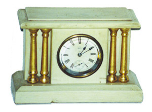 Seth Thomas Clock Co. miniature novelty clock, "Pansy", ca 1898. — Antique Clocks Price Guide