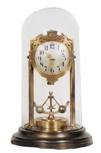 Platform anniversary clock, signed only "KC &amp; Co. Germany", on the dial. — Antique Clocks Price Guide