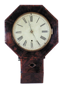 Chauncey Jerome drop trunk wall clock, ca 1845-1855. — Antique Clocks Price Guide