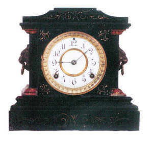Ansonia Clock Co., enameled iron clock, "La France", ca 1880. — Antique Clocks Price Guide